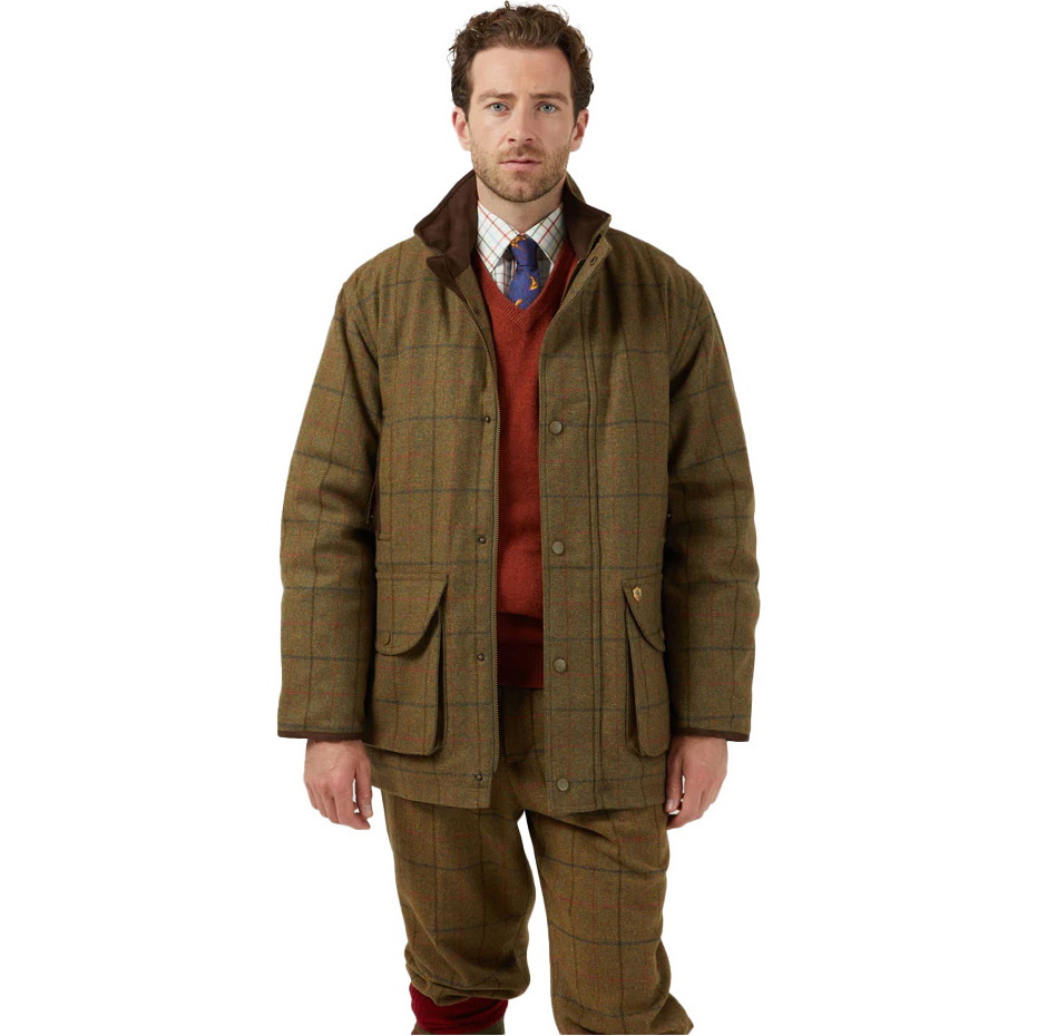 Alan Paine Mens Combrook Tweed Shooting Field Coat COMGFIE - Thyme